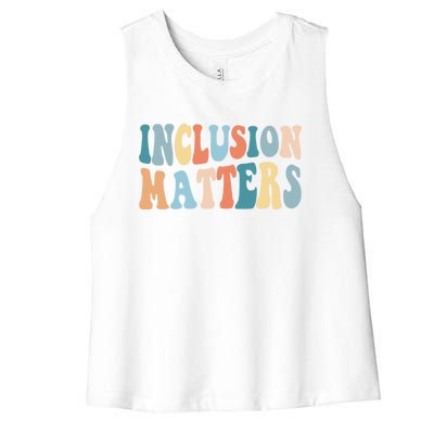 Inclusion Matters Mindfulness Autism Preppy Diversity Gift Women's Racerback Cropped Tank