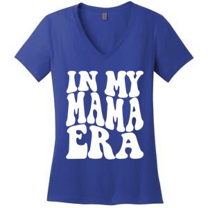 In My Mama Era Lover Groovy Retro Mom Mothers Day Cute Gift Women's V-Neck T-Shirt