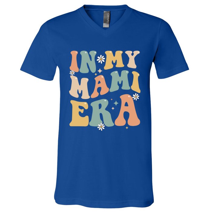 In My Mami Era Lover Groovy Retro Mom Funny Mothers Day Gift V-Neck T-Shirt