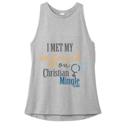 I Met My Boyfriend On Christian Mingle Ladies PosiCharge Tri-Blend Wicking Tank
