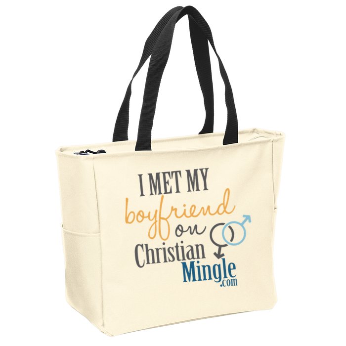I Met My Boyfriend On Christian Mingle Zip Tote Bag