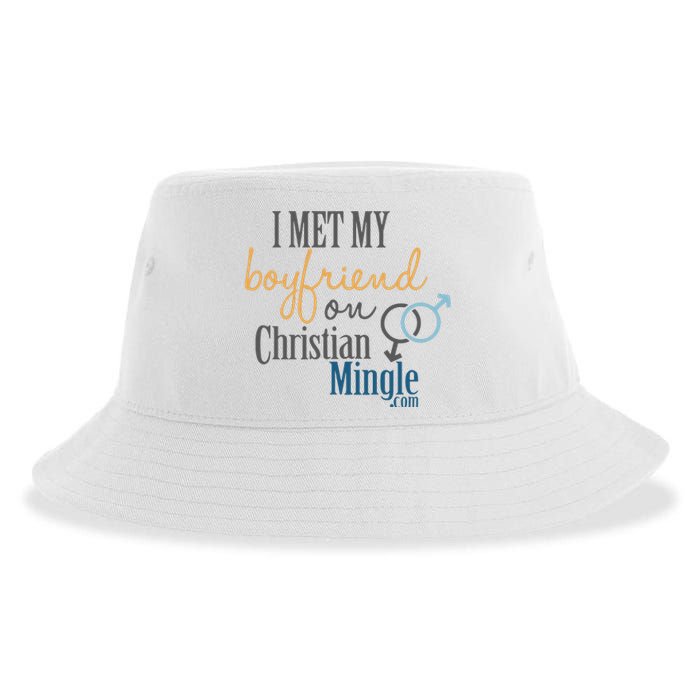 I Met My Boyfriend On Christian Mingle Sustainable Bucket Hat