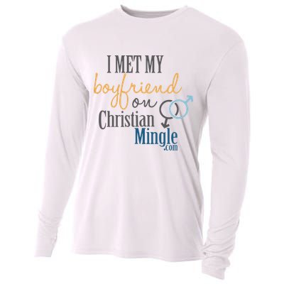 I Met My Boyfriend On Christian Mingle Cooling Performance Long Sleeve Crew