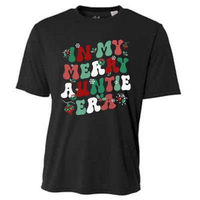 In My Merry Auntie Era Groovy Christmas Decor Pjm Pajama Stunning Gift Cooling Performance Crew T-Shirt