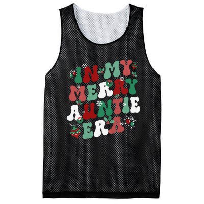 In My Merry Auntie Era Groovy Christmas Decor Pjm Pajama Stunning Gift Mesh Reversible Basketball Jersey Tank