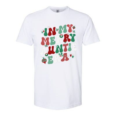 In My Merry Auntie Era Groovy Christmas Decor Pjm Pajama Stunning Gift Softstyle CVC T-Shirt