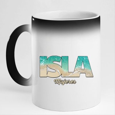 Isla Mujeres Mexico Beach Vibes Beaches 11oz Black Color Changing Mug