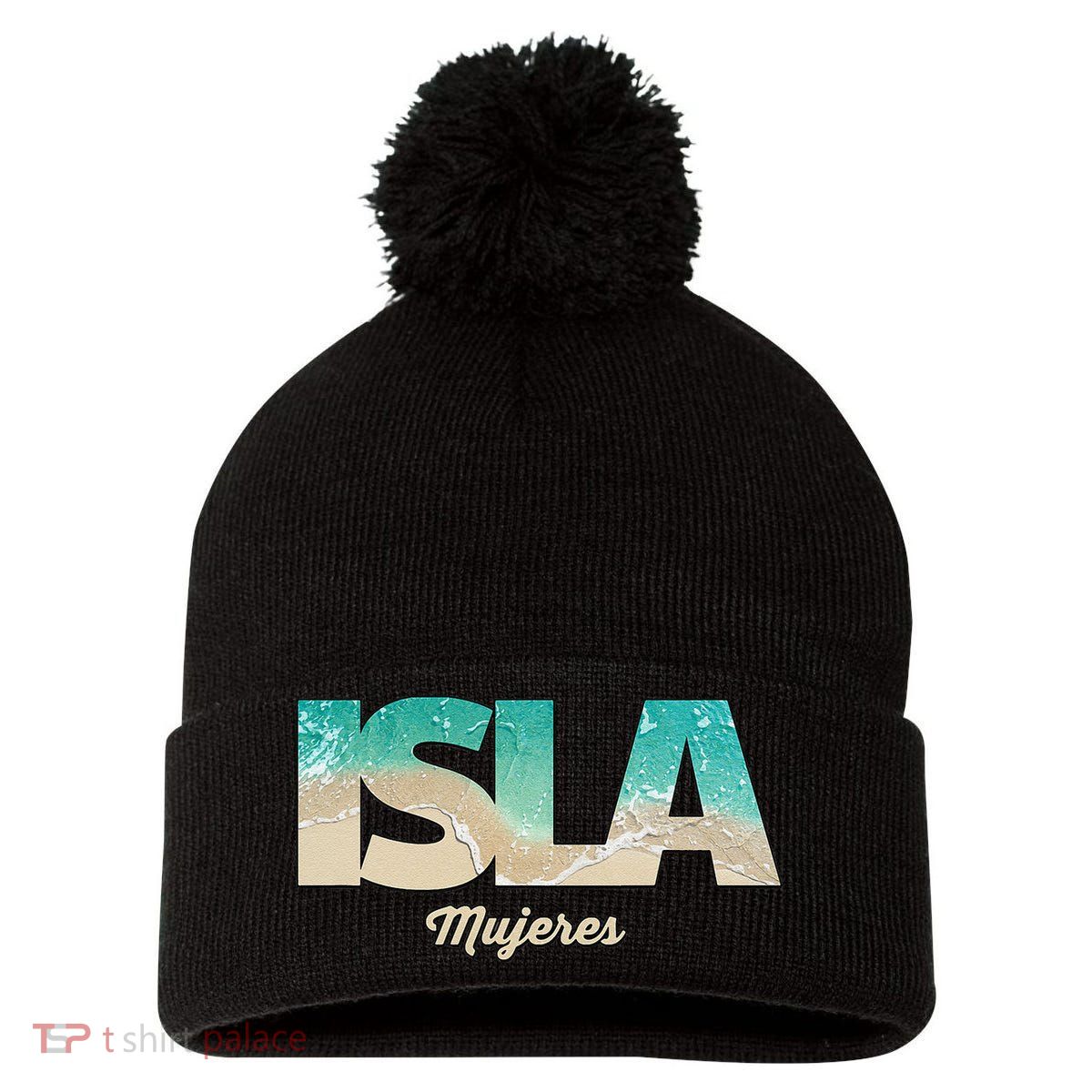 Isla Mujeres Mexico Beach Vibes Beaches Pom Pom 12in Knit Beanie