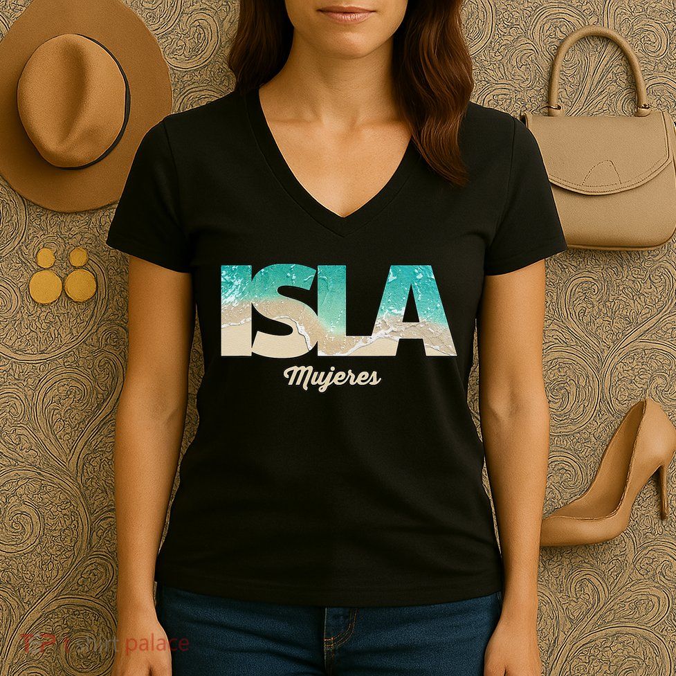 Isla Mujeres Mexico Beach Vibes Beaches Women's V-Neck T-Shirt
