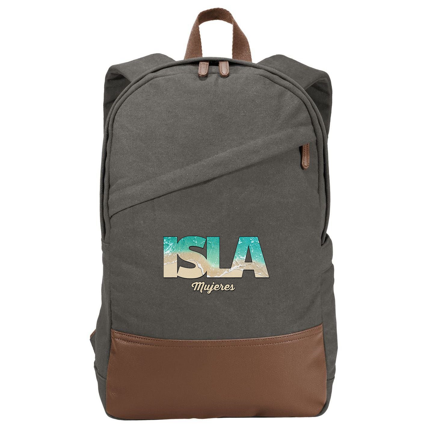 Isla Mujeres Mexico Beach Vibes Beaches Cotton Canvas Backpack