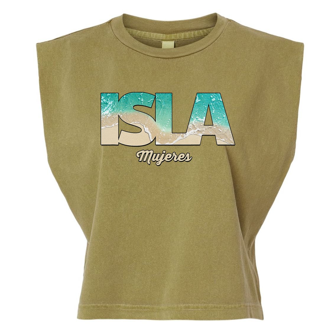 Isla Mujeres Mexico Beach Vibes Beaches Garment-Dyed Women's Muscle Tee