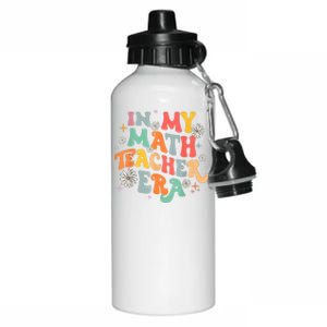 In My Math Teacher Era Retro Back To School Groovy Teacher Aluminum Water Bottle