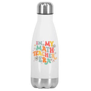 In My Math Teacher Era Retro Back To School Groovy Teacher Stainless Steel Insulated Water Bottle