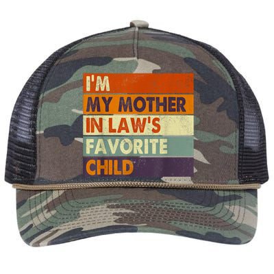 Im My Mother In Laws Favorite Child Family Mothers Day Gift Retro Rope Trucker Hat Cap