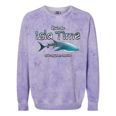 Isla Mujeres Mexico Island Near Cancun Whale Shark Colorblast Crewneck Sweatshirt