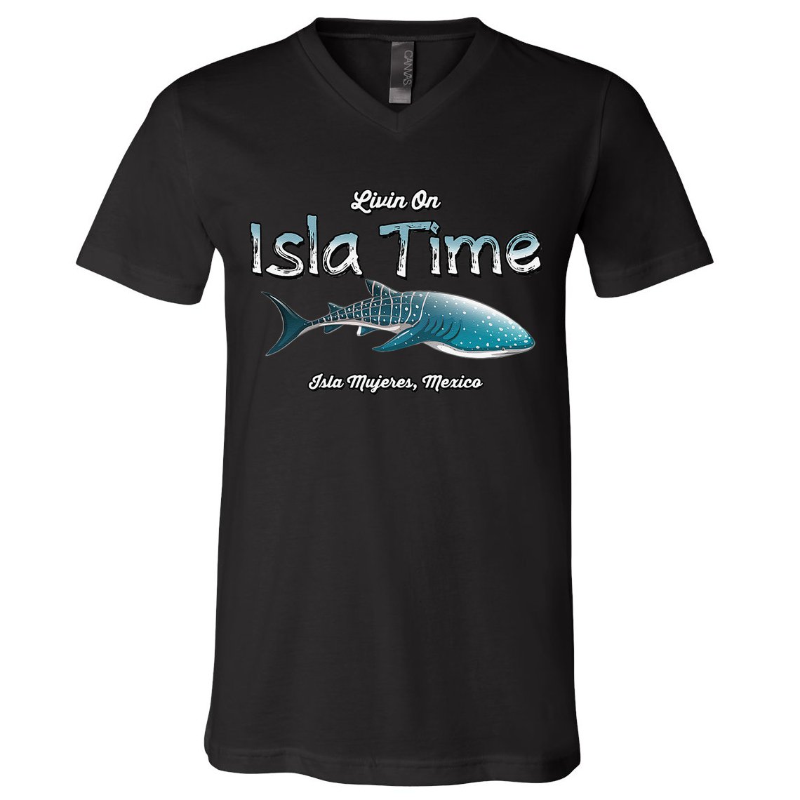 Isla Mujeres Mexico Island Near Cancun Whale Shark V-Neck T-Shirt