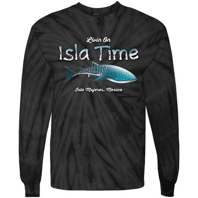 Isla Mujeres Mexico Island Near Cancun Whale Shark Tie-Dye Long Sleeve Shirt