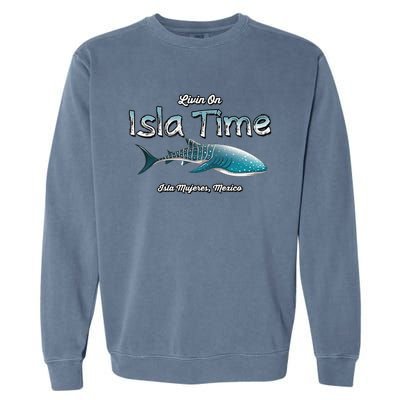 Isla Mujeres Mexico Island Near Cancun Whale Shark Garment-Dyed Sweatshirt