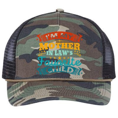 I'm My Mother In Laws Favorite Child Funny Parent Retro Rope Trucker Hat Cap