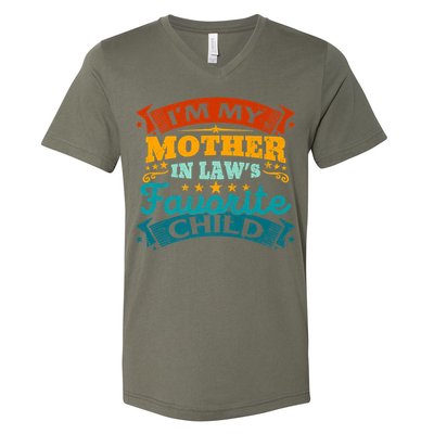 I'm My Mother In Laws Favorite Child Funny Parent Men Women V-Neck T-Shirt