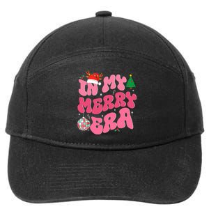 In My Merry Era Funny Merry Christmas Xmas Christmas Holiday 7-Panel Snapback Hat