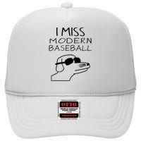 I Miss Modern Baseball Funny Dog Sport Lover High Crown Mesh Back Trucker Hat