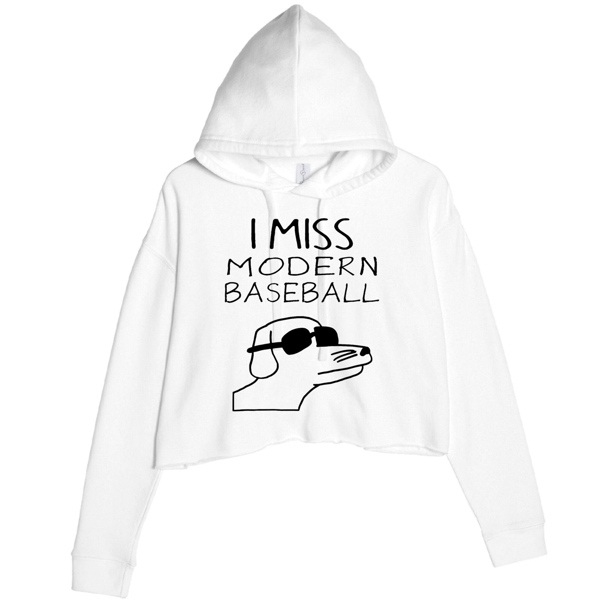 I Miss Modern Baseball Funny Dog Sport Lover Crop Fleece Hoodie