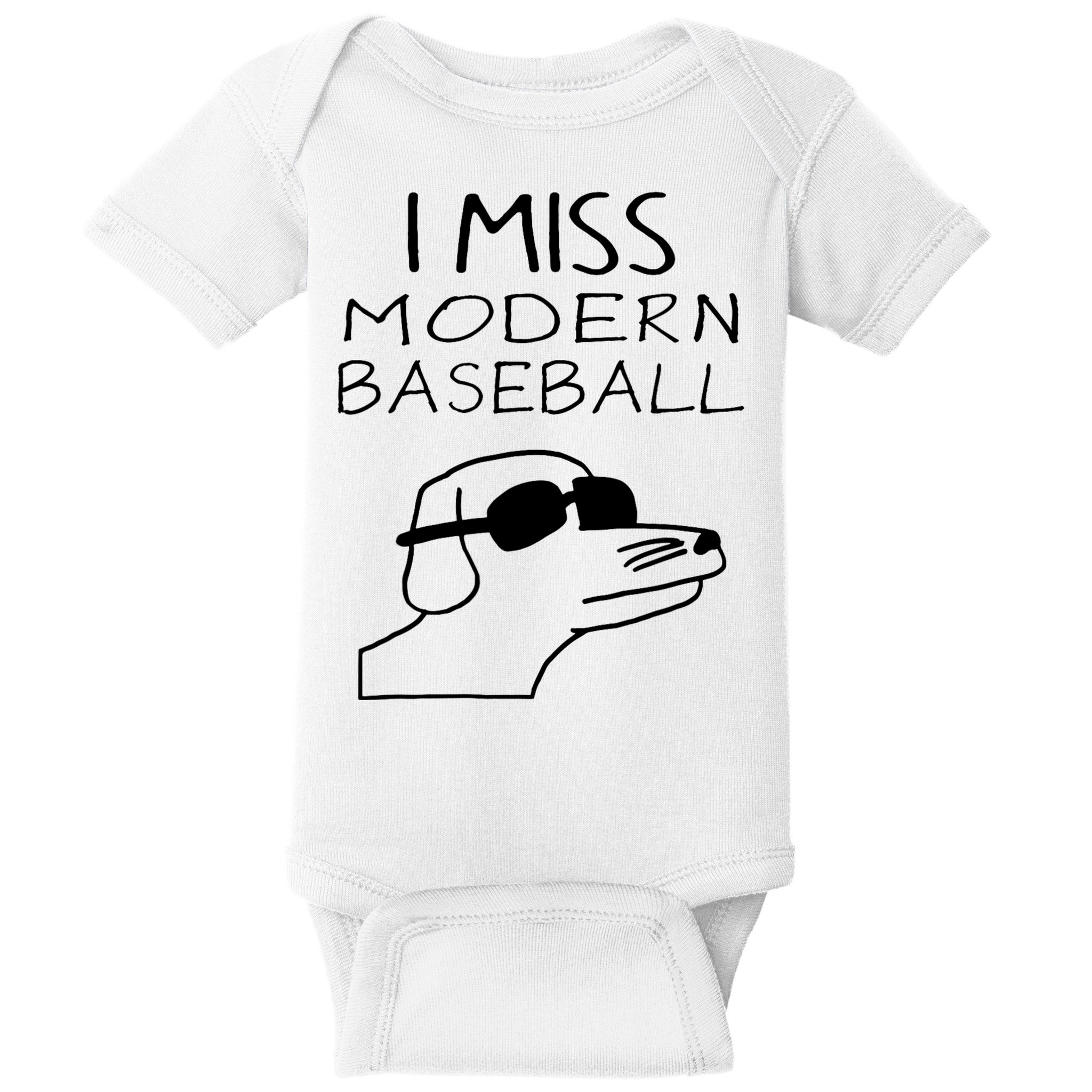 I Miss Modern Baseball Funny Dog Sport Lover Baby Bodysuit