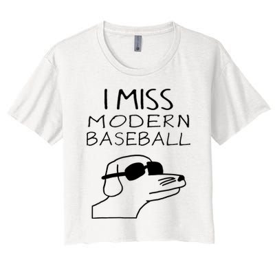 I Miss Modern Baseball Funny Dog Sport Lover Women's Crop Top Tee