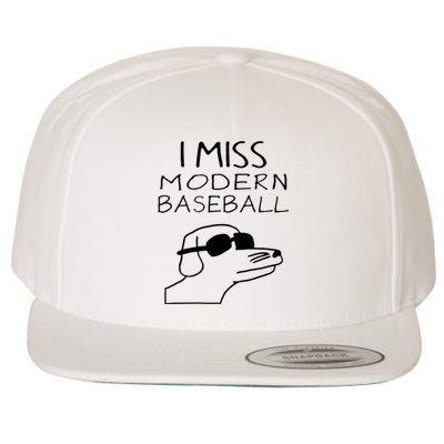 I Miss Modern Baseball Funny Dog Sport Lover Wool Snapback Cap