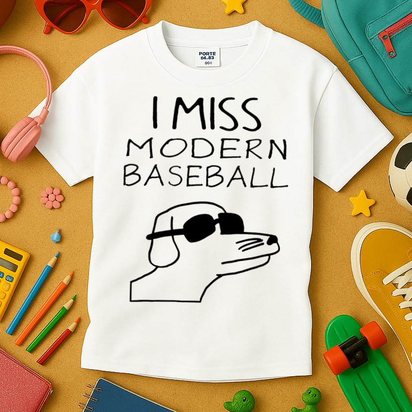 I Miss Modern Baseball Funny Dog Sport Lover Kids T-Shirt