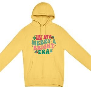 In My Merry And Bright Era Christmas Santa Xmas Groovy Retro Premium Pullover Hoodie