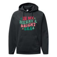 In My Merry And Bright Era Christmas Santa Xmas Groovy Retro Performance Fleece Hoodie