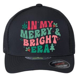 In My Merry And Bright Era Christmas Santa Xmas Groovy Retro Flexfit Unipanel Trucker Cap