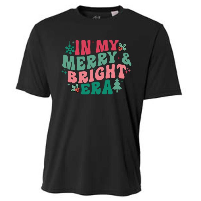 In My Merry And Bright Era Christmas Santa Xmas Groovy Retro Cooling Performance Crew T-Shirt