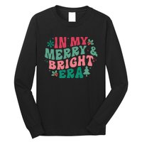 In My Merry And Bright Era Christmas Santa Xmas Groovy Retro Long Sleeve Shirt