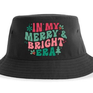 In My Merry And Bright Era Christmas Santa Xmas Groovy Retro Sustainable Bucket Hat