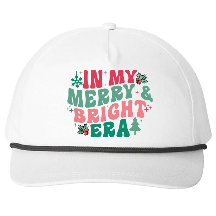 In My Merry And Bright Era Christmas Santa Xmas Groovy Retro Snapback Five-Panel Rope Hat