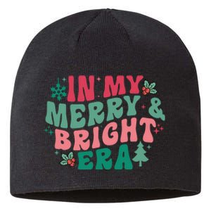 In My Merry And Bright Era Christmas Santa Xmas Groovy Retro Sustainable Beanie