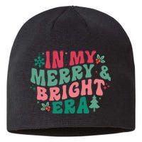 In My Merry And Bright Era Christmas Santa Xmas Groovy Retro Sustainable Beanie