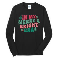 In My Merry And Bright Era Christmas Santa Xmas Groovy Retro Tall Long Sleeve T-Shirt