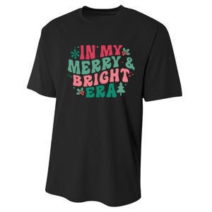 In My Merry And Bright Era Christmas Santa Xmas Groovy Retro Performance Sprint T-Shirt