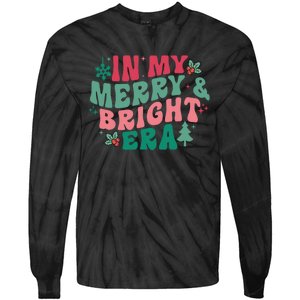 In My Merry And Bright Era Christmas Santa Xmas Groovy Retro Tie-Dye Long Sleeve Shirt