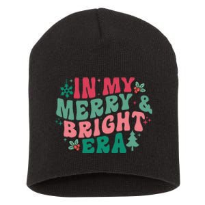 In My Merry And Bright Era Christmas Santa Xmas Groovy Retro Short Acrylic Beanie