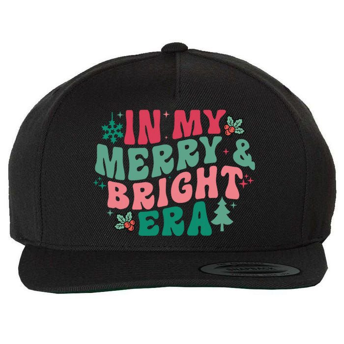 In My Merry And Bright Era Christmas Santa Xmas Groovy Retro Wool Snapback Cap