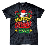 In My Merry And Bright Era Cute Christmas Santa Reindeer Tie-Dye T-Shirt