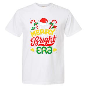 In My Merry And Bright Era Cute Christmas Santa Reindeer Garment-Dyed Heavyweight T-Shirt