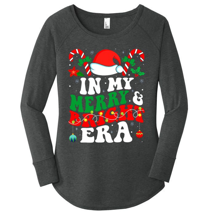 In My Merry And Bright Era Cute Groovy Retro Xmas Christmas Women's Perfect Tri Tunic Long Sleeve Shirt