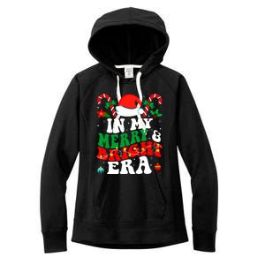 In My Merry And Bright Era Cute Groovy Retro Xmas Christmas Women's Fleece Hoodie