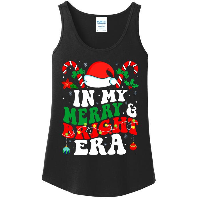 In My Merry And Bright Era Cute Groovy Retro Xmas Christmas Ladies Essential Tank